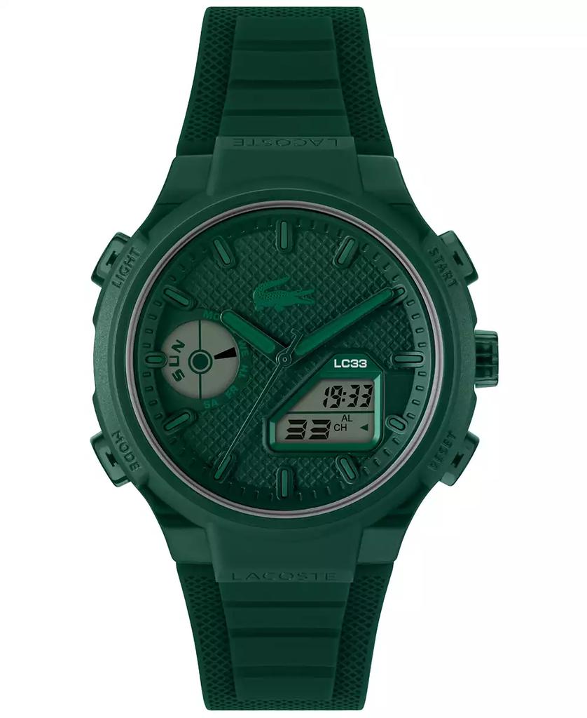 Lacoste Men's LC33 Green Silicone Strap Watch, 44.8mm