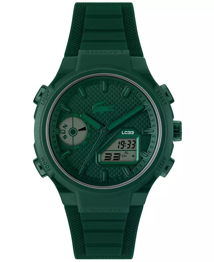 Lacoste Men's LC33 Green Silicone Strap Watch, 44.8mm 1