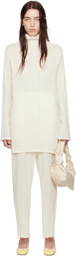 Issey Miyake Off-White Karami Wool Minidress 1