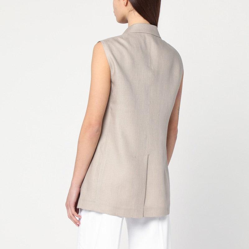 TAGLIATORE Women's Double-Breasted Linen Vest