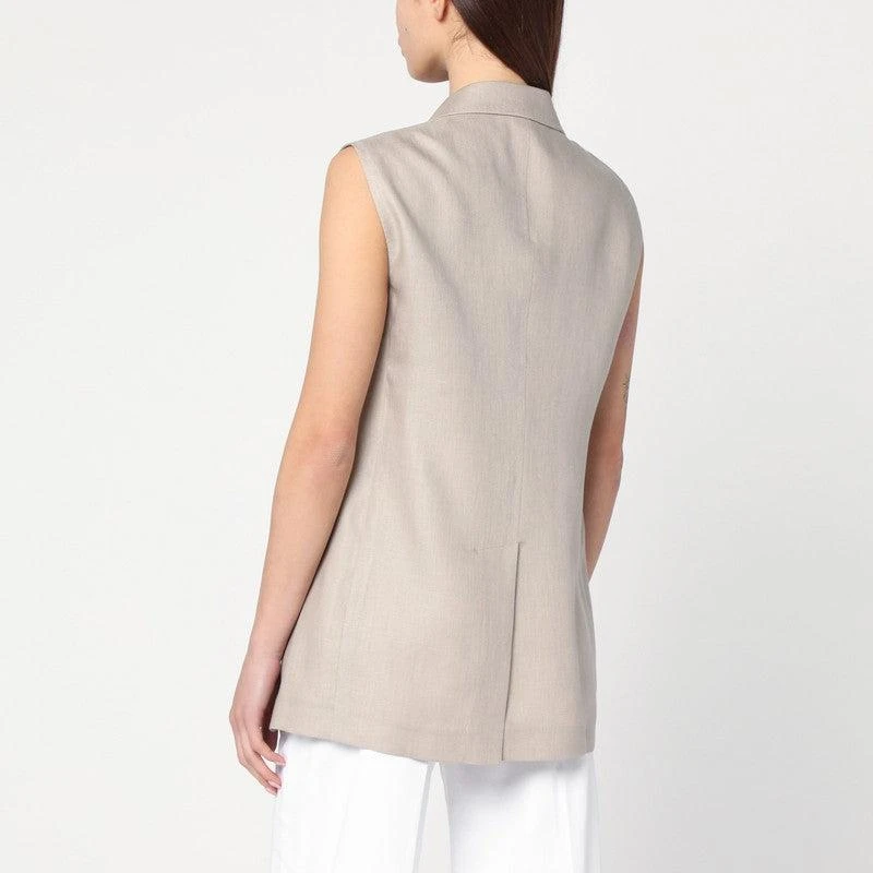 TAGLIATORE Women's Double-Breasted Linen Vest 2