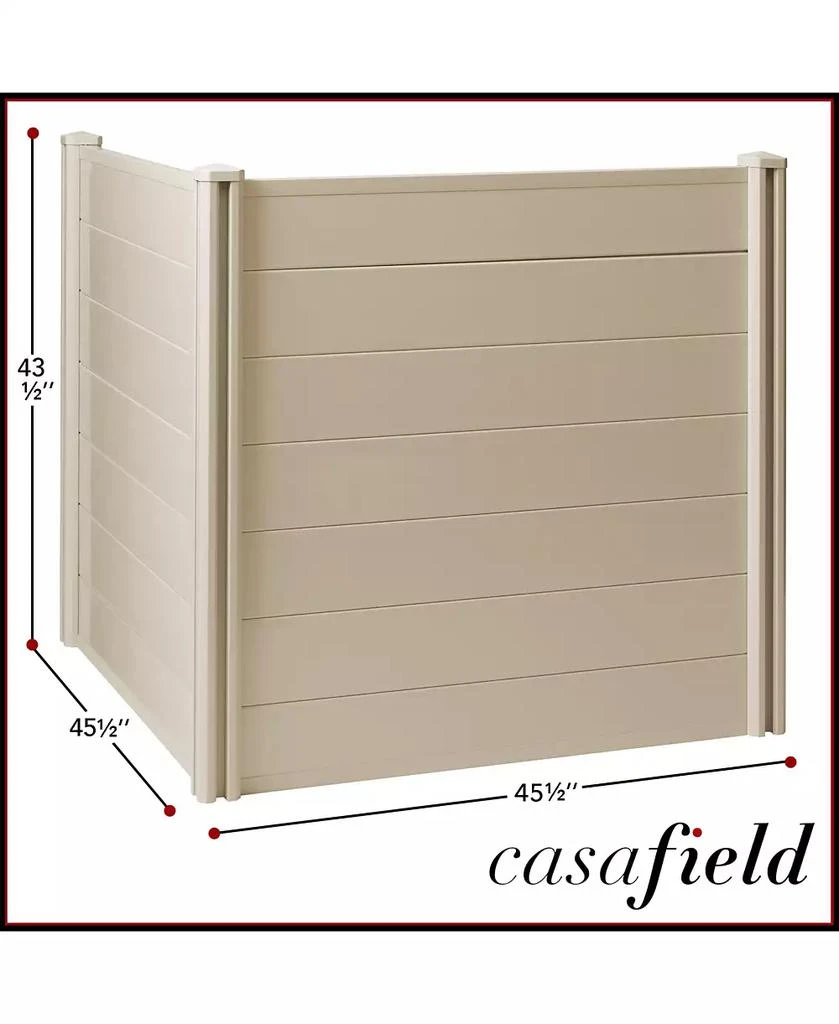 Casafield 42" x 42" Privacy Screen - Outdoor Vinyl Fence Panel Enclosure for AC / Trash Bins / Pool Equipment - Tan 7
