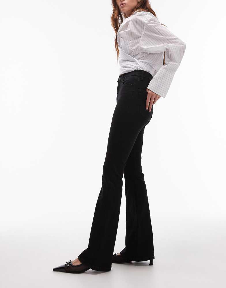 Topshop Topshop Jamie flare high rise jean in black