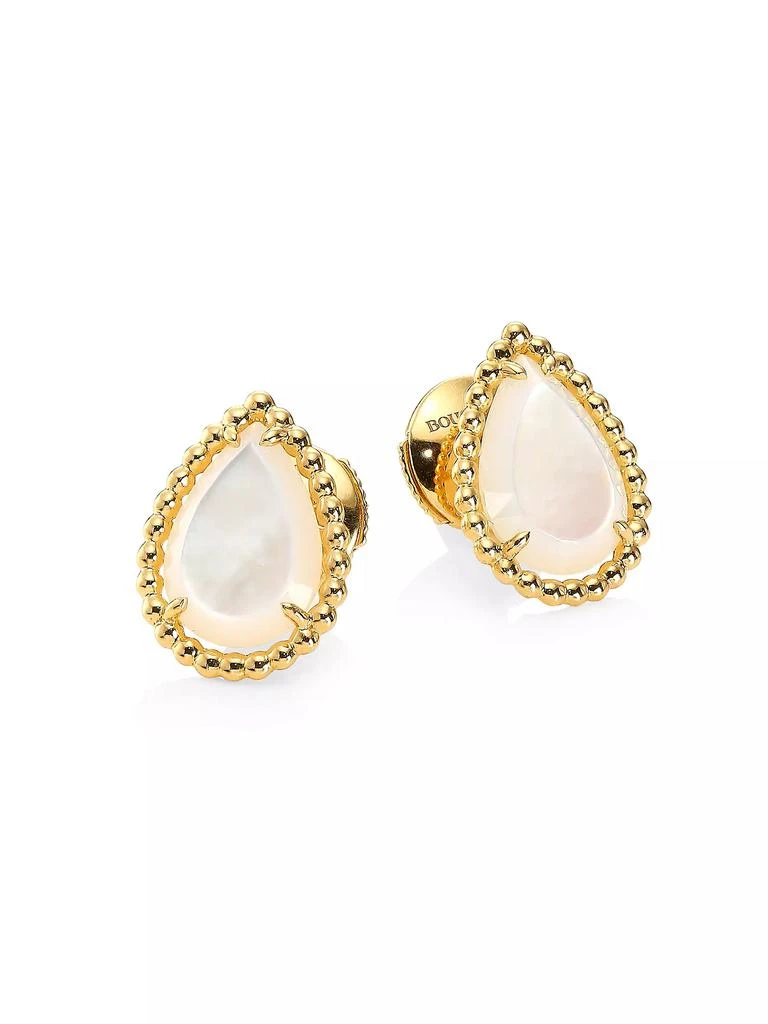 Boucheron Serpent Bohème 18K Yellow Gold & Mother-Of-Pearl Stud Earrings 1