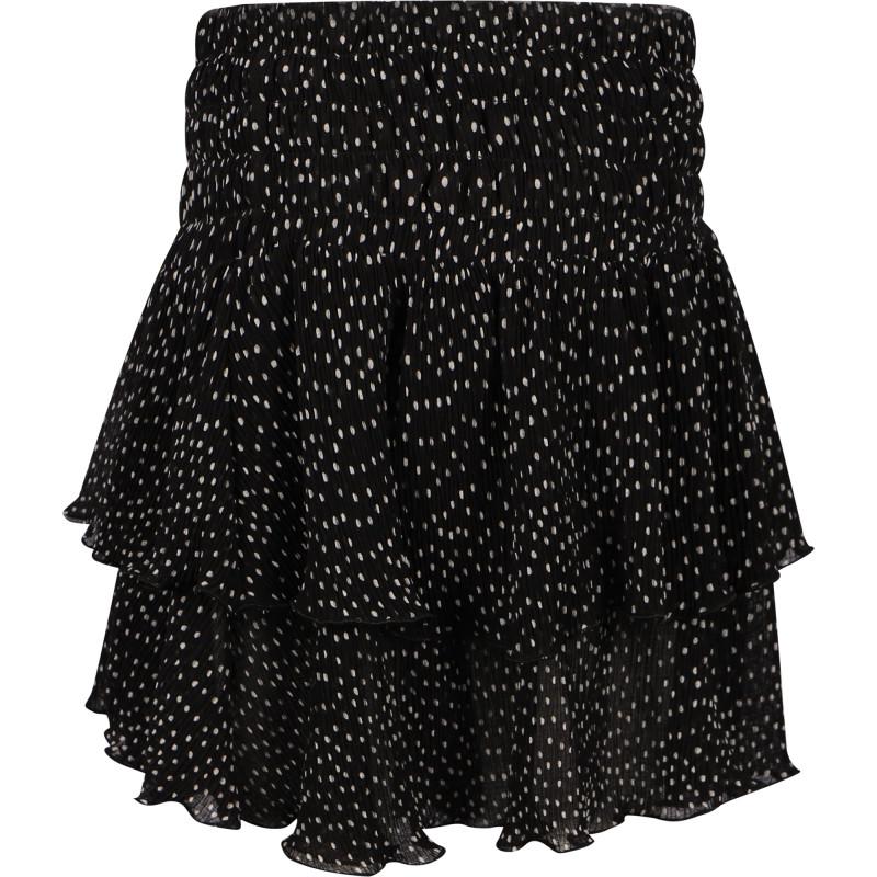 LuLu By Miss Grant Polka dot ruffled skirt in black and white