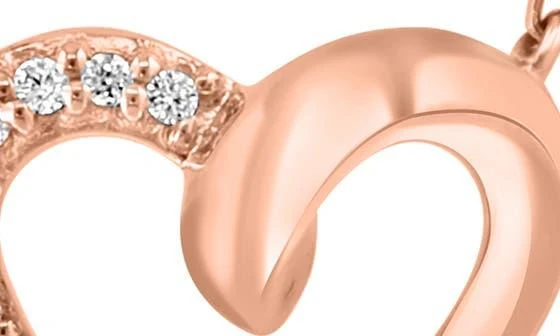 Effy 14K Rose Gold Diamond Open Heart Pendant Necklace - 0.04ct 3