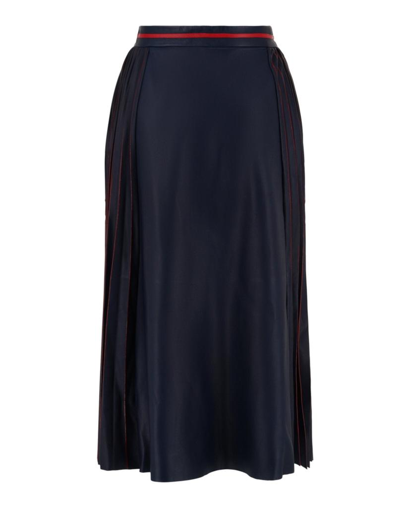 Gucci Pleated Leather Midi Skirt