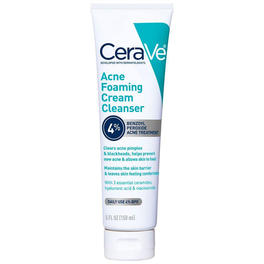 CeraVe Acne Foaming Cream Face Cleanser for Sensitive Skin