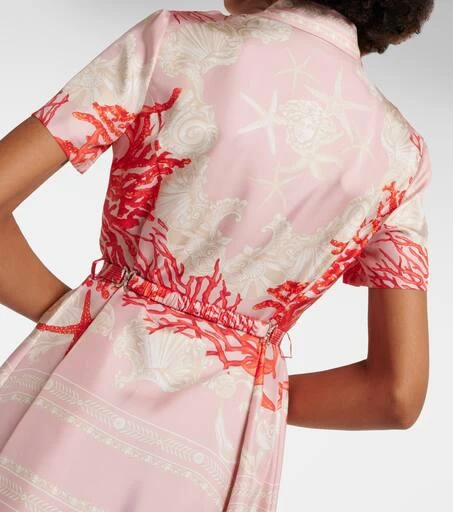 Versace Barocco Sea silk twill shirt dress 7