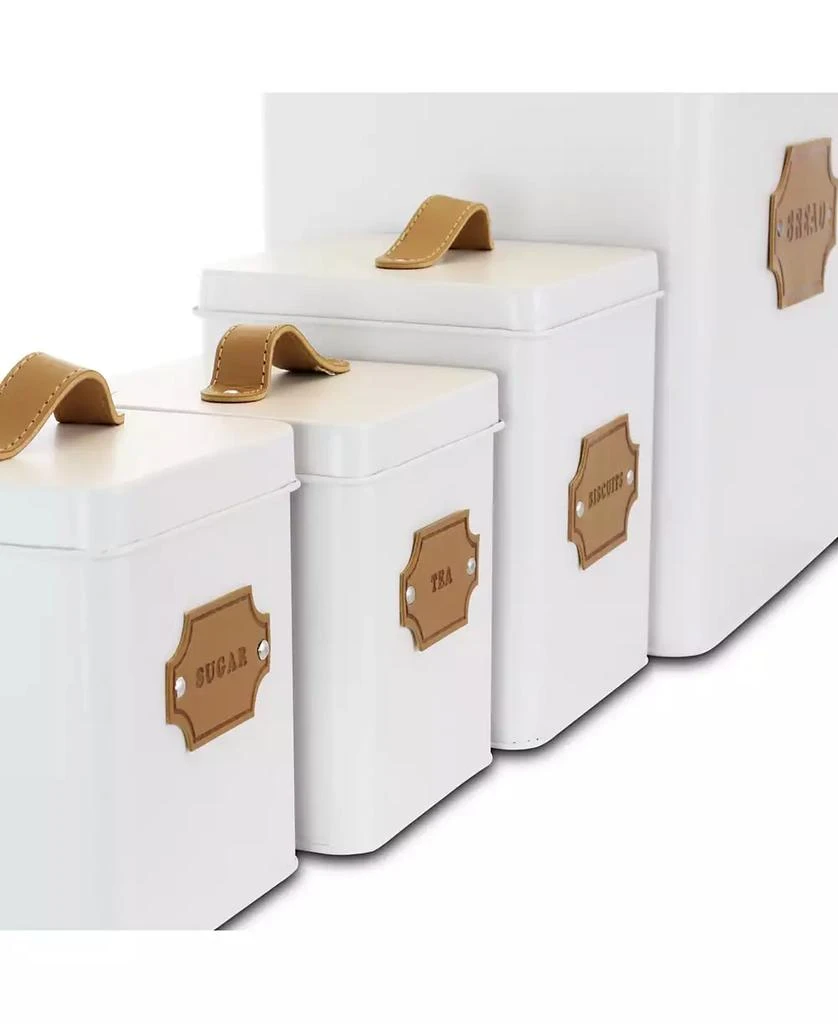 MegaChef Kitchen Food Storage and Organization 5 Piece Canister Set in White 8