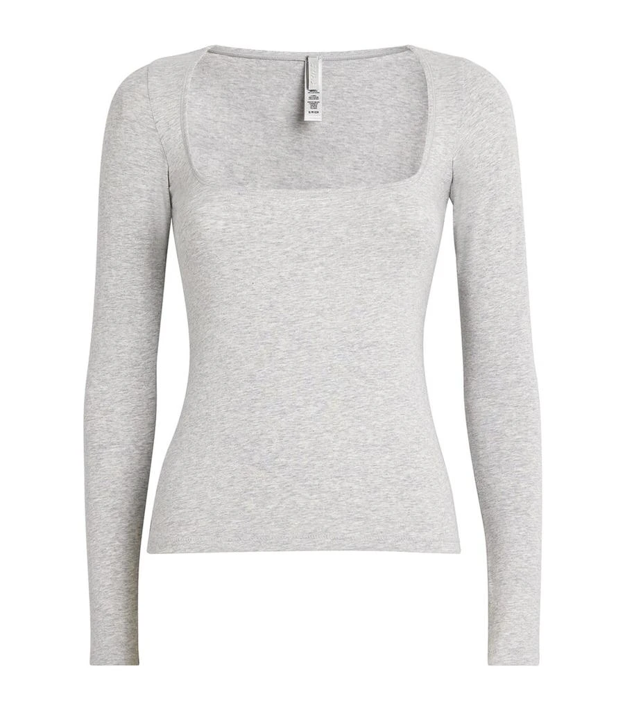 SKIMS Stretch-Cotton Long-Sleeve T-Shirt 1
