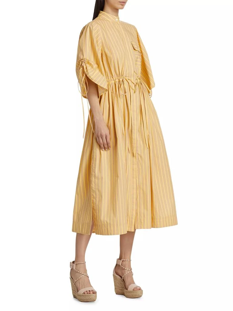 Hevron Yana Stripe Linen Midi-Dress 4