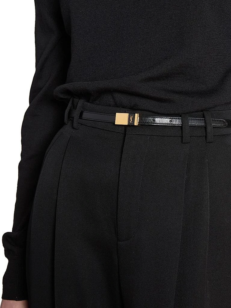 Yves Saint Laurent Thin Anchor Belt in Leather 2