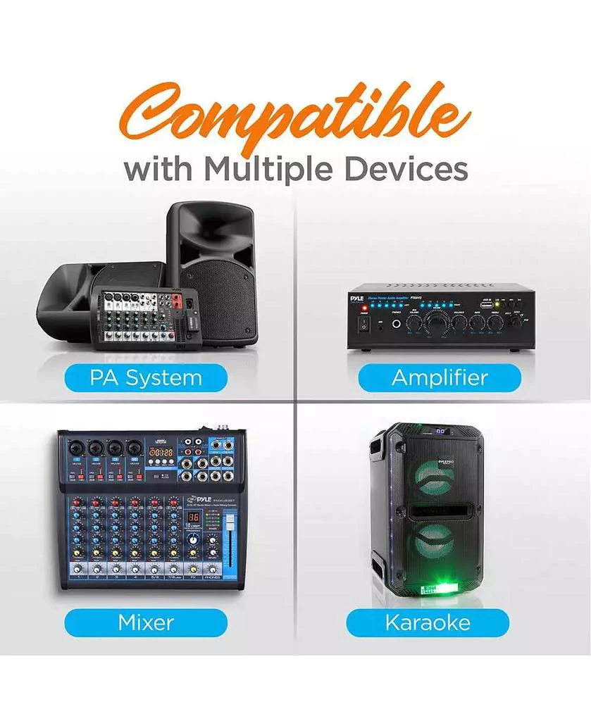 Pyle 2-Channel VHF Wireless Microphone System with (2) Handheld Mics, Adjustable Volume Control 2