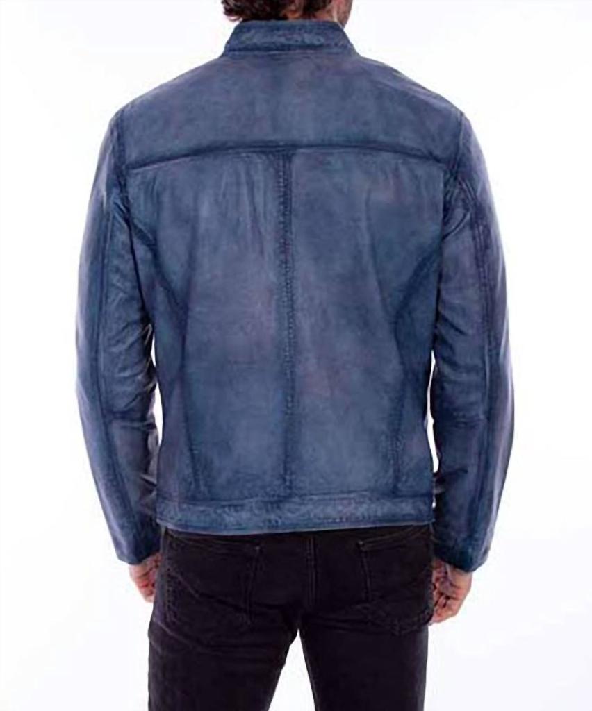 Scully Scully - Men's Slim-fit Denim Soft Leather Jacket
