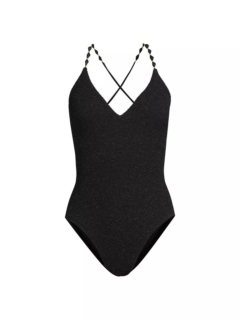 Milly Cannes Beaded Strap One-Piece Swimsuit 1