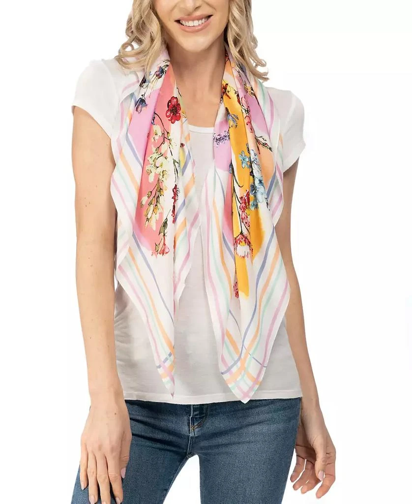 Vince Camuto Botanical Watercolor Floral Square Scarf 1