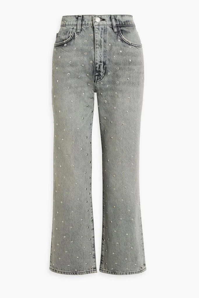 FRAME Le Jane Crop studded high-rise straight-leg jeans 1