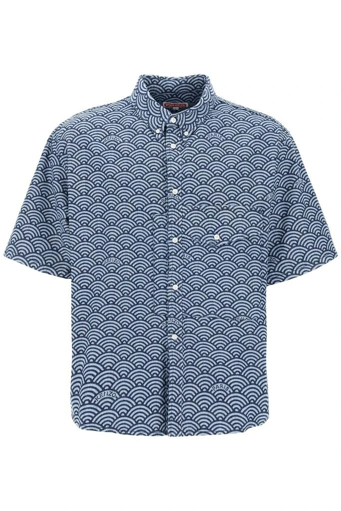 Kenzo Kenzo seigaiha short sleeved denim shirt 1