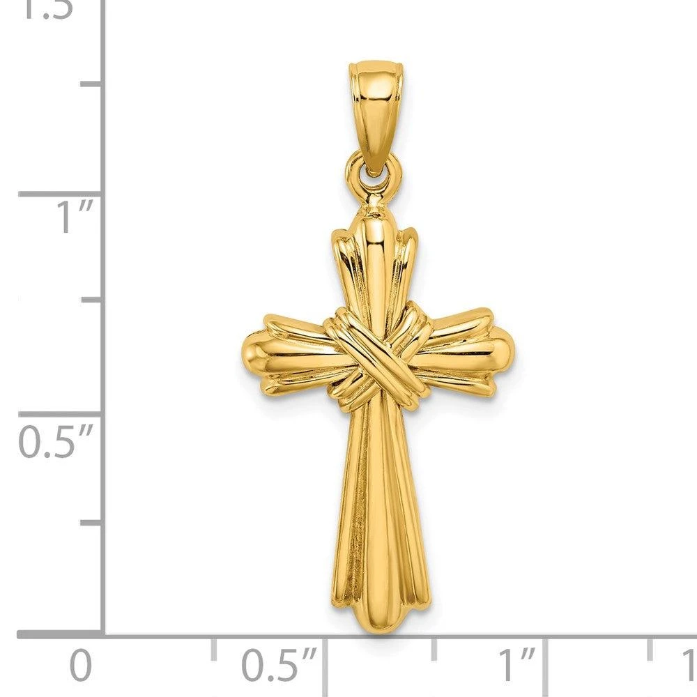 Diamond2Deal 14k Yellow Gold Polished -X- Center Cross Charm Pendant 3