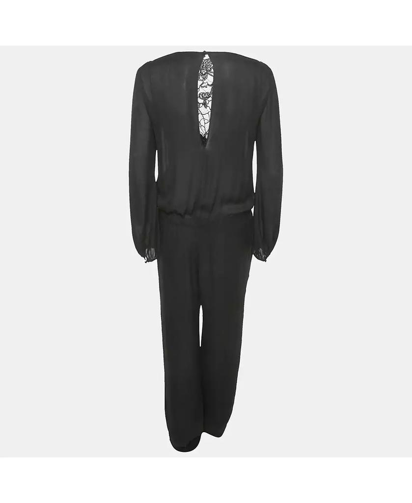 Pre-Owned Emilio Pucci Women's Black Lace Trim Silk Jumpsuit
