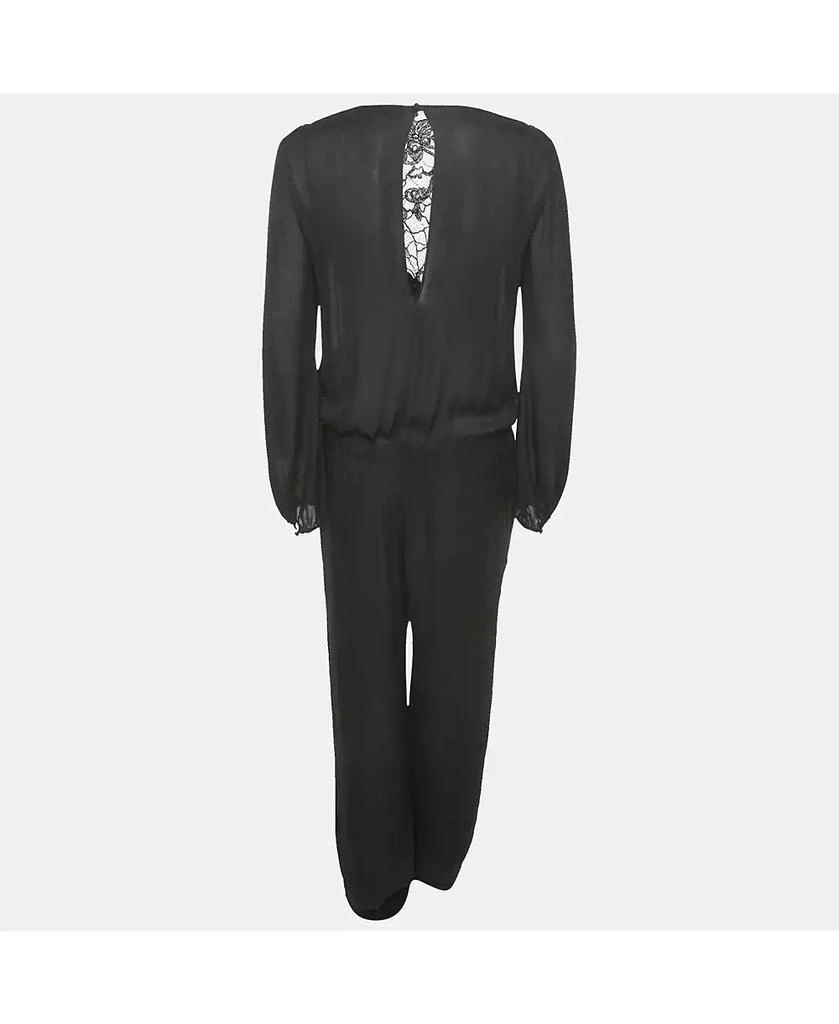 Pre-Owned Emilio Pucci Women's Black Lace Trim Silk Jumpsuit 2