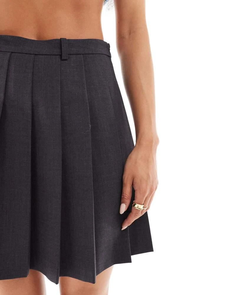 & Other Stories & Other Stories pleated mini skirt in grey 5