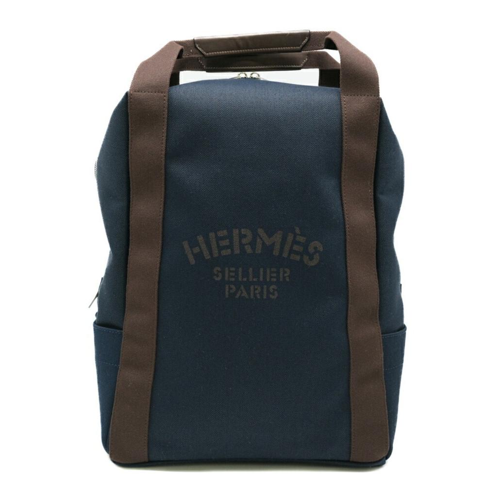 Hermes Navy Canvas Backpack (Pre-Owned)