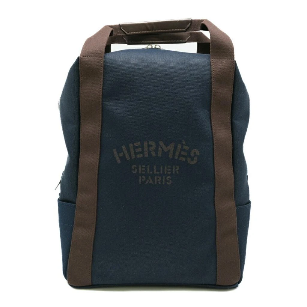Hermes Navy Canvas Backpack (Pre-Owned) 2