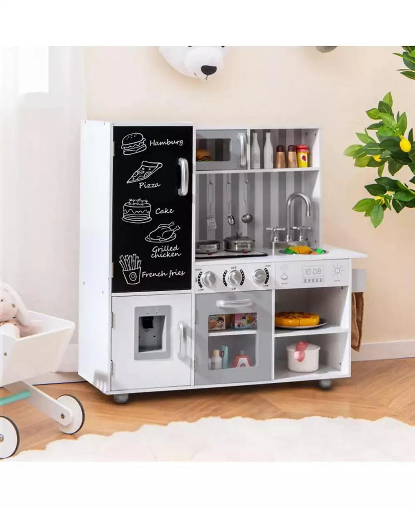 SUGIFT Pretend Play Kitchen for Kids with Real Sounds and Lights 4