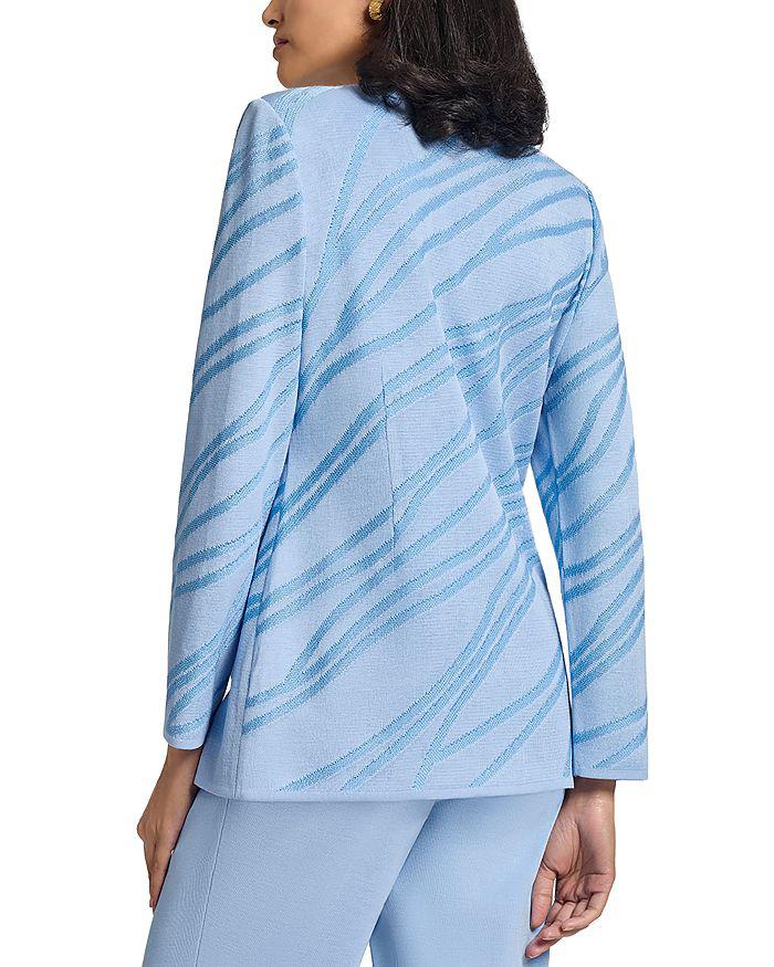 Misook Printed V Neck Jacket