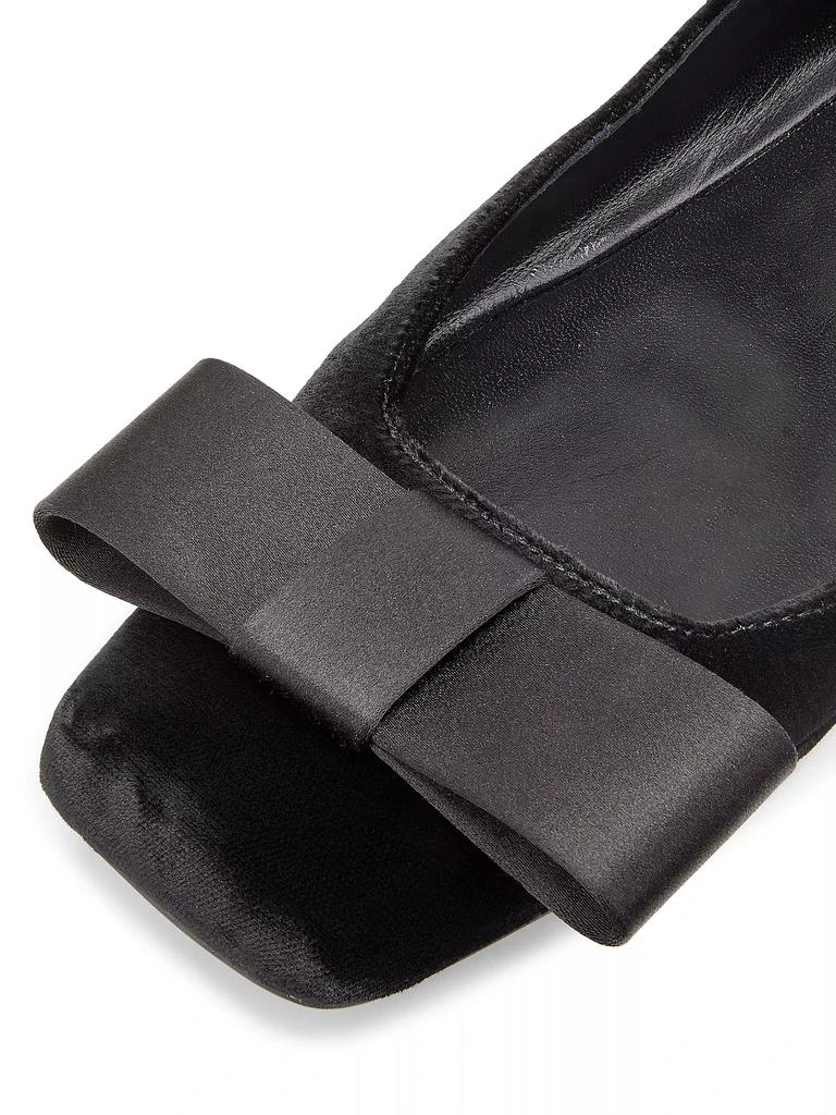 Giambattista Valli Bow-Detailed Velvet Ballerina Flats 5