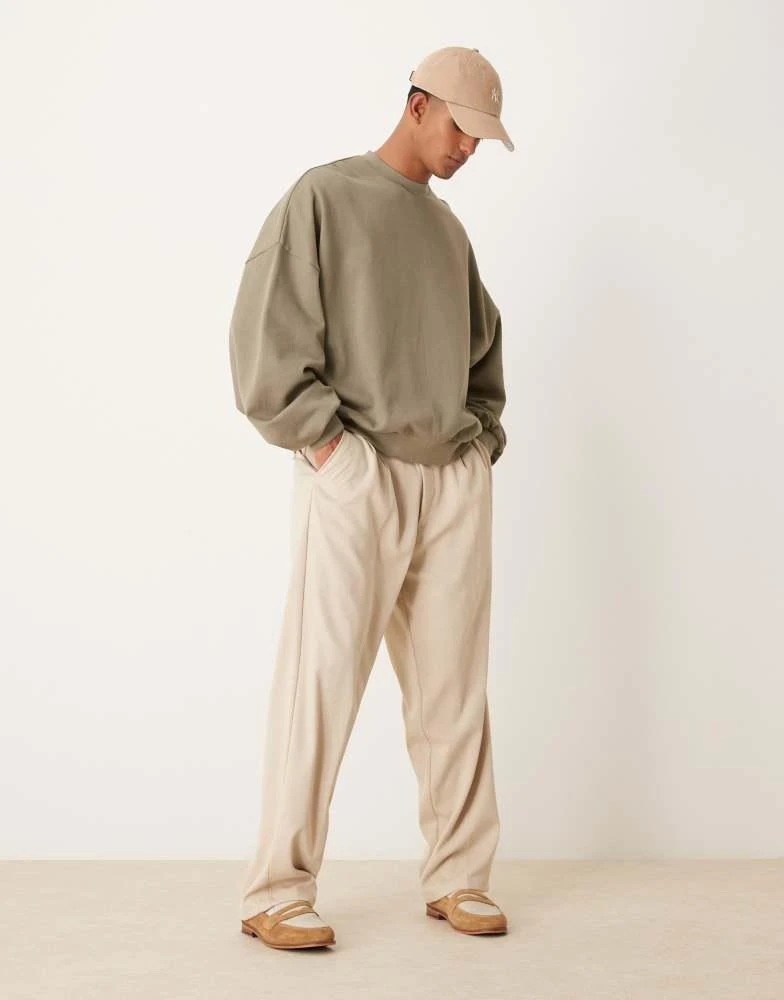 ASOS ASOS DESIGN essential extreme oversized sweatshirt in khaki 3