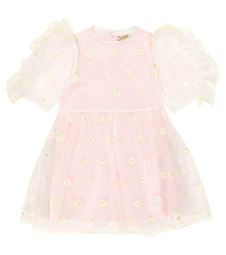 Stella McCartney Kids Daisy Embroidered Tulle Dress - Kid's