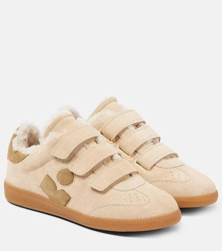 Isabel Marant Beth shearling-trimmed leather sneakers 1