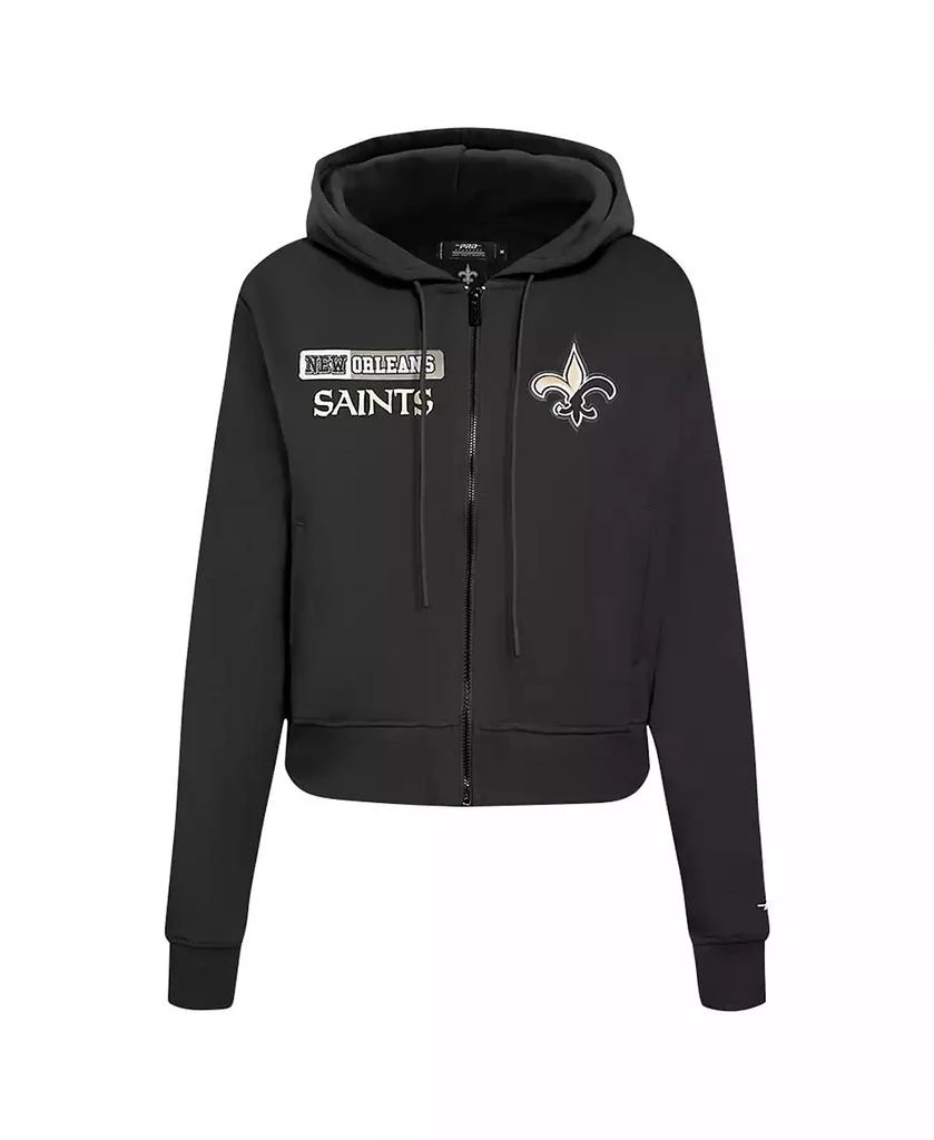 Pro Standard Women's Black New Orleans Saints Split Logo Full-Zip Hoodie 2