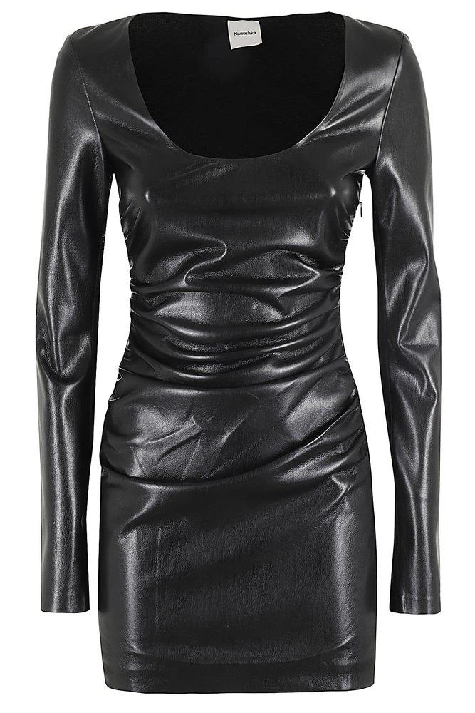 Shop Nanushka Panelled Ruched Faux-Leather Mini Dress on Sale at  BeyondStyle  Get 33% Off Nanushka Panelled Ruched Faux-Leather Mini Dress  with Limited-Time Flash Deals, Exclusive Discounts, and Special Offers.  Enjoy Unbeatable
