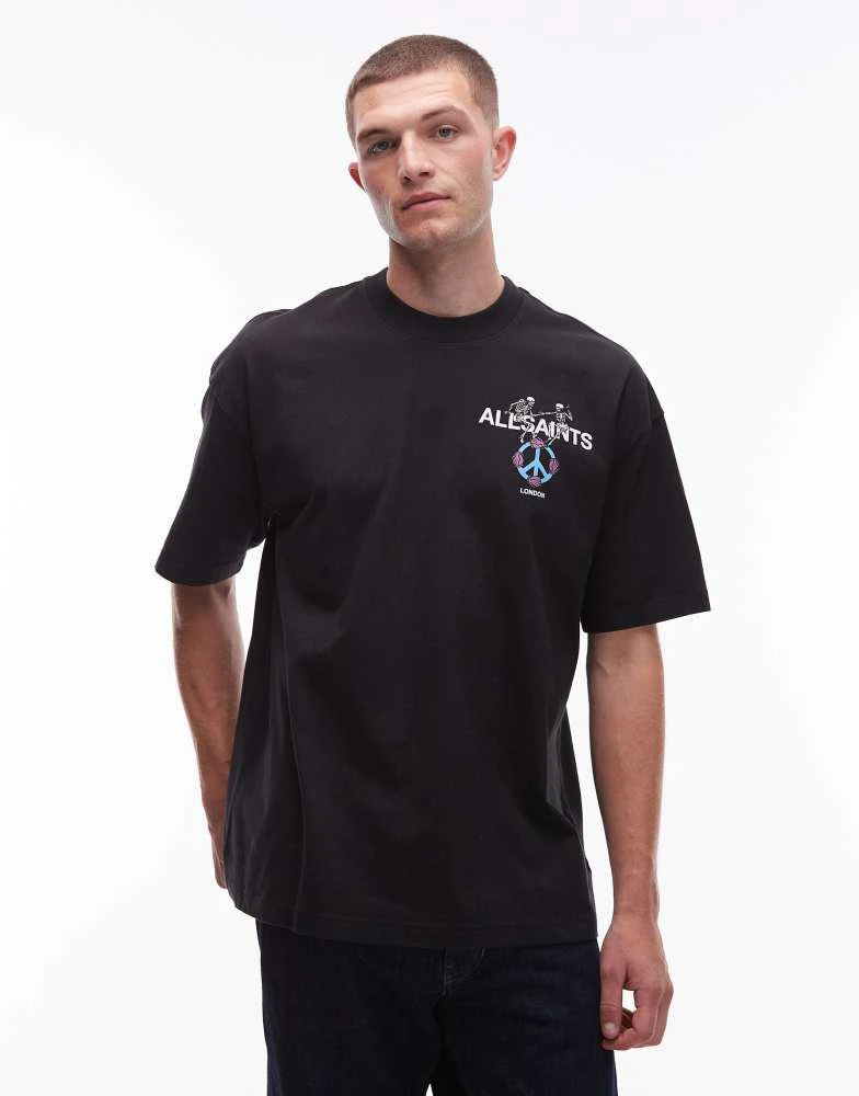 ALL SAINTS Allsaints reincarnate graphic t-shirt in black 3