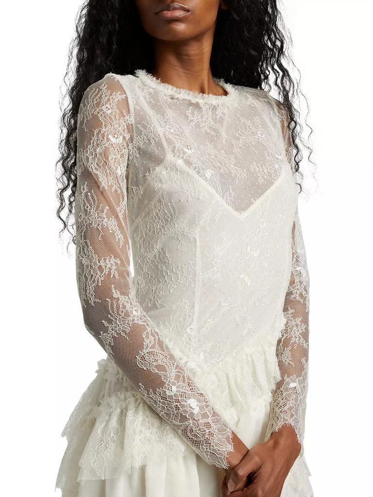 LOVESHACKFANCY Amberleigh Lace Ruffle Minidress 6