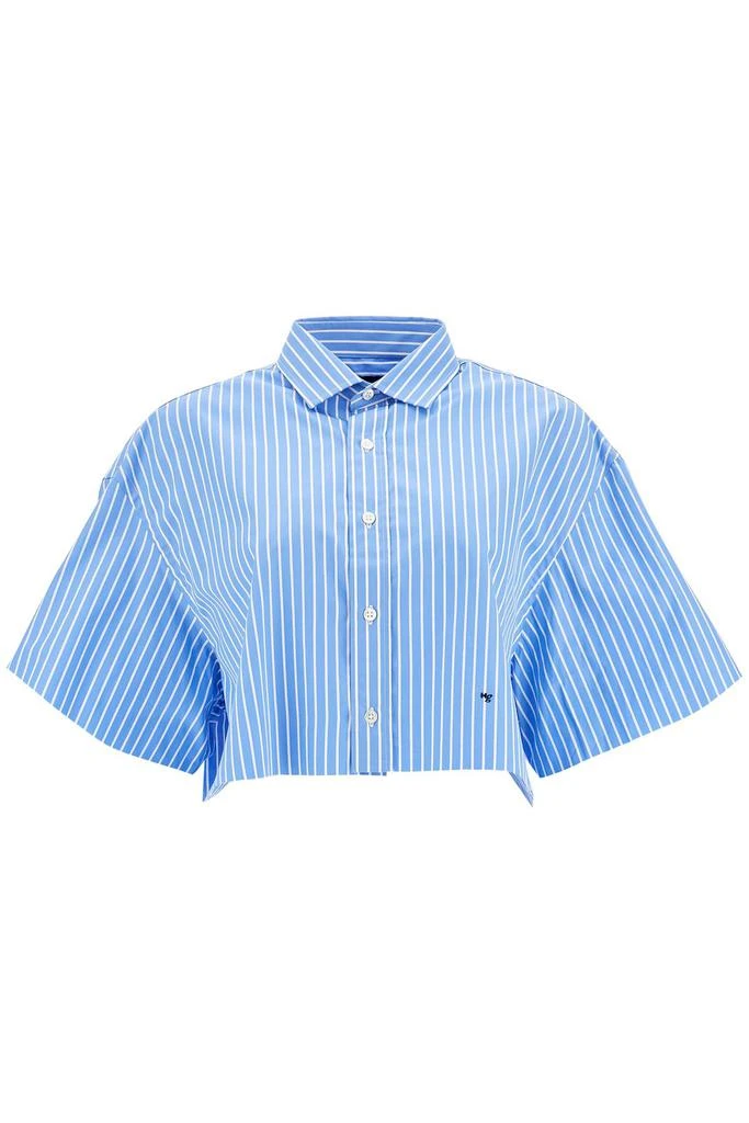 HOMME GIRLS blue striped cotton shirt 1