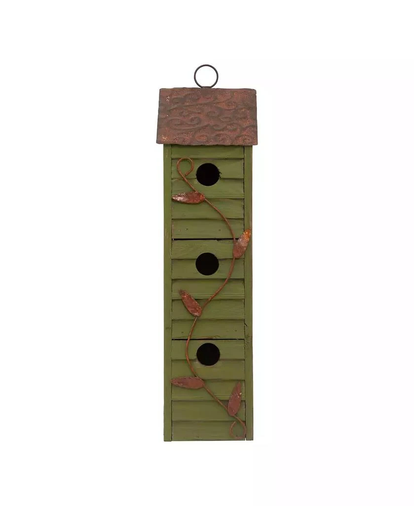 Glitzhome Distressed Window Shutters Birdhouse, 18'' 2