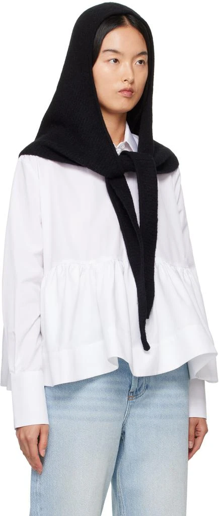Ganni Black Soft Wool Balaclava 4