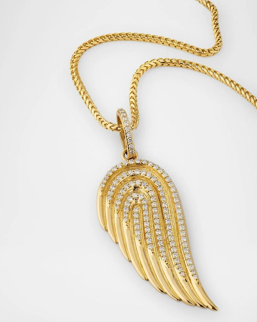 Sheryl Lowe 14K Yellow Gold Diamond Angel Wing Pendant Necklace 4