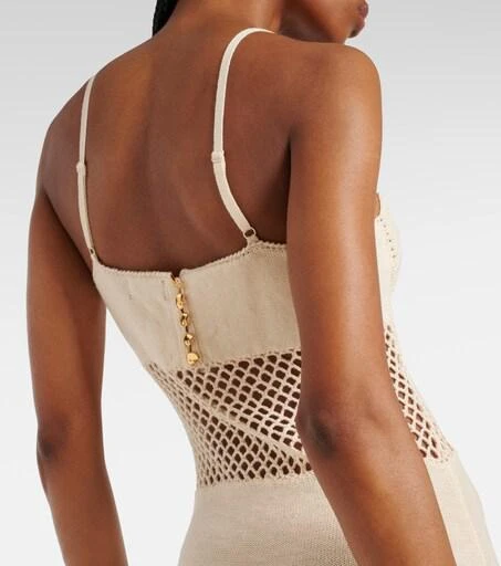 Staud Tara Crochet Spaghetti-Strap Maxi Dress, Buttercream, Women's, XL, Casual & Work Dresses Maxi Dresses