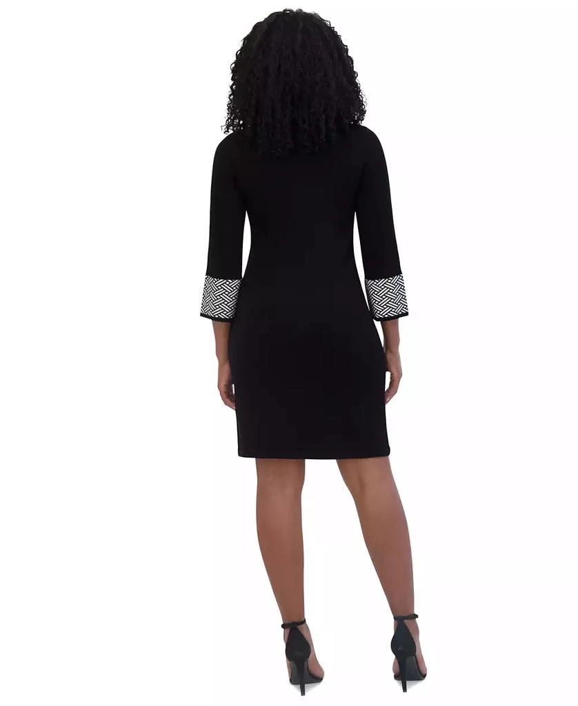 Jessica Howard Petite Cowl-Neck Contrast-Trim Sweater Dress 2