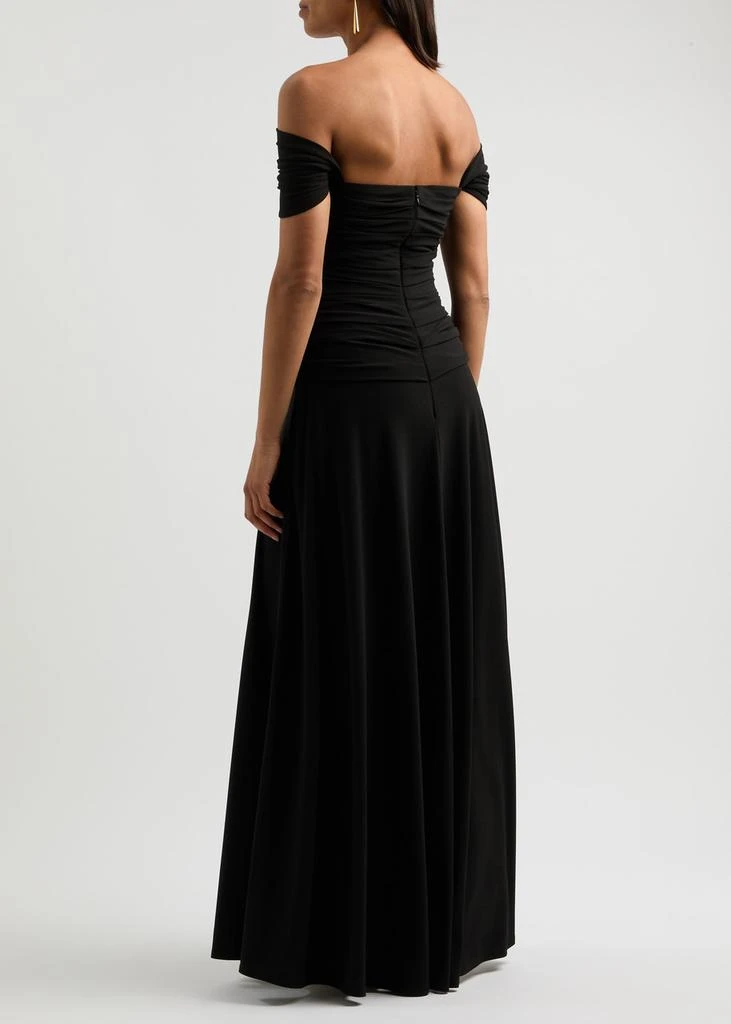 Talbot Runhof Off-the-shoulder ruched gown  3