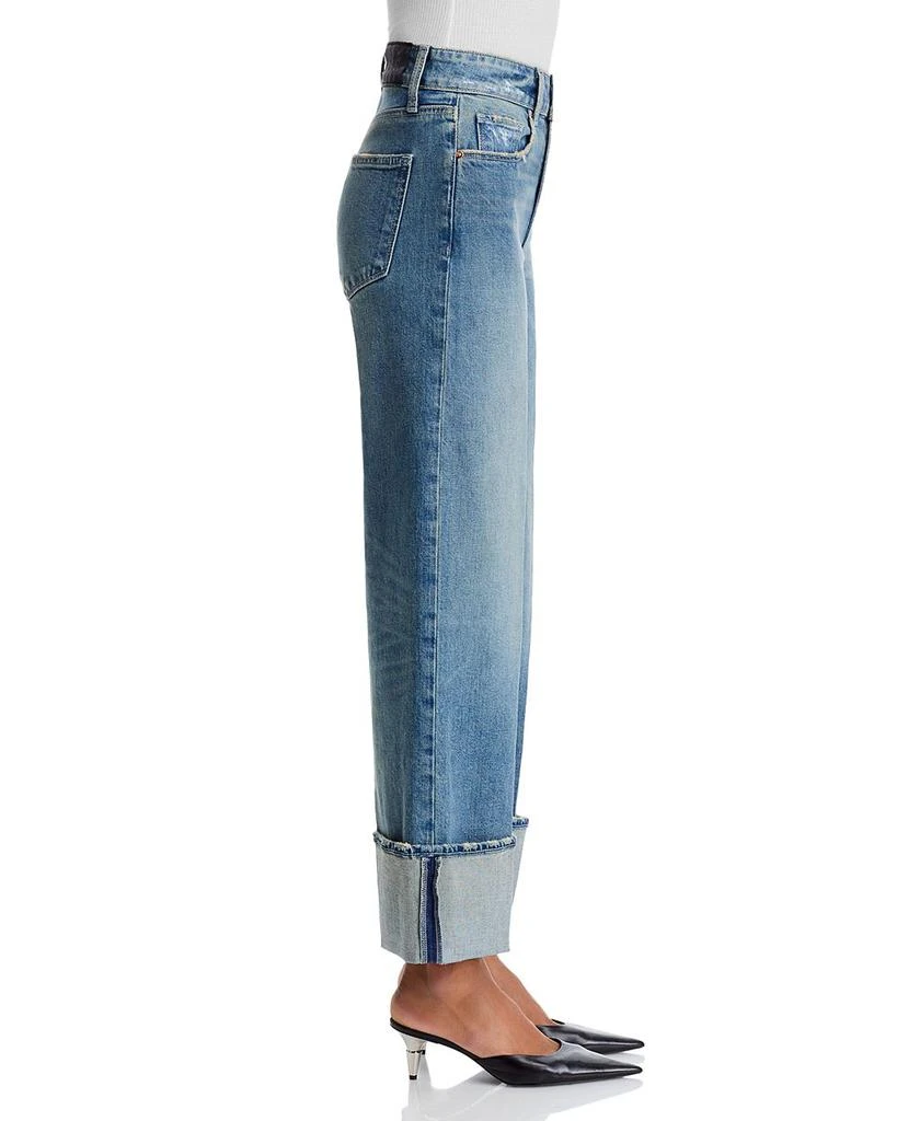 Paige Sasha Wide Cuff Ankle Jeans in Blue Note Distressed 4