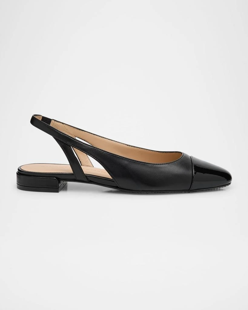 Stuart Weitzman Sleek Leather Slingback Ballerina Flats 1