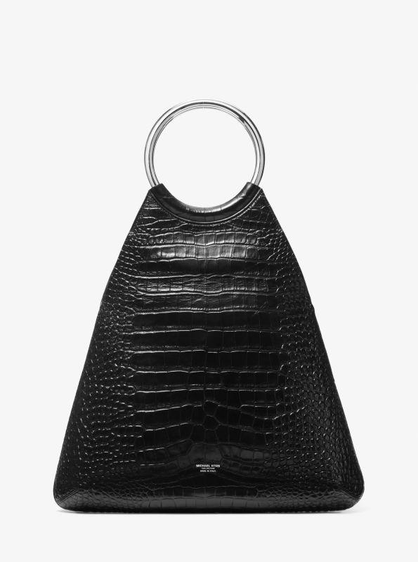 michael_kors Ursula Large Crocodile Embossed Leather Ring Tote Bag