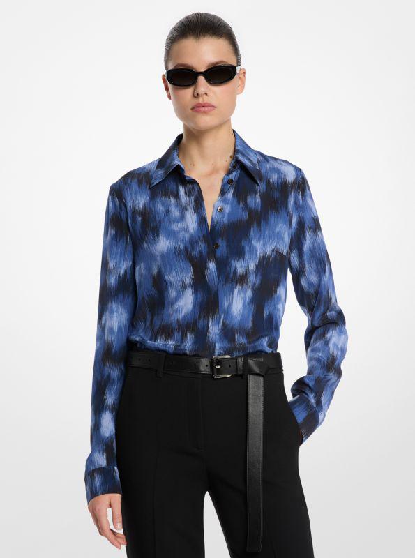 Michael Kors Embroidered Chambray Shirt Dress - Shirts